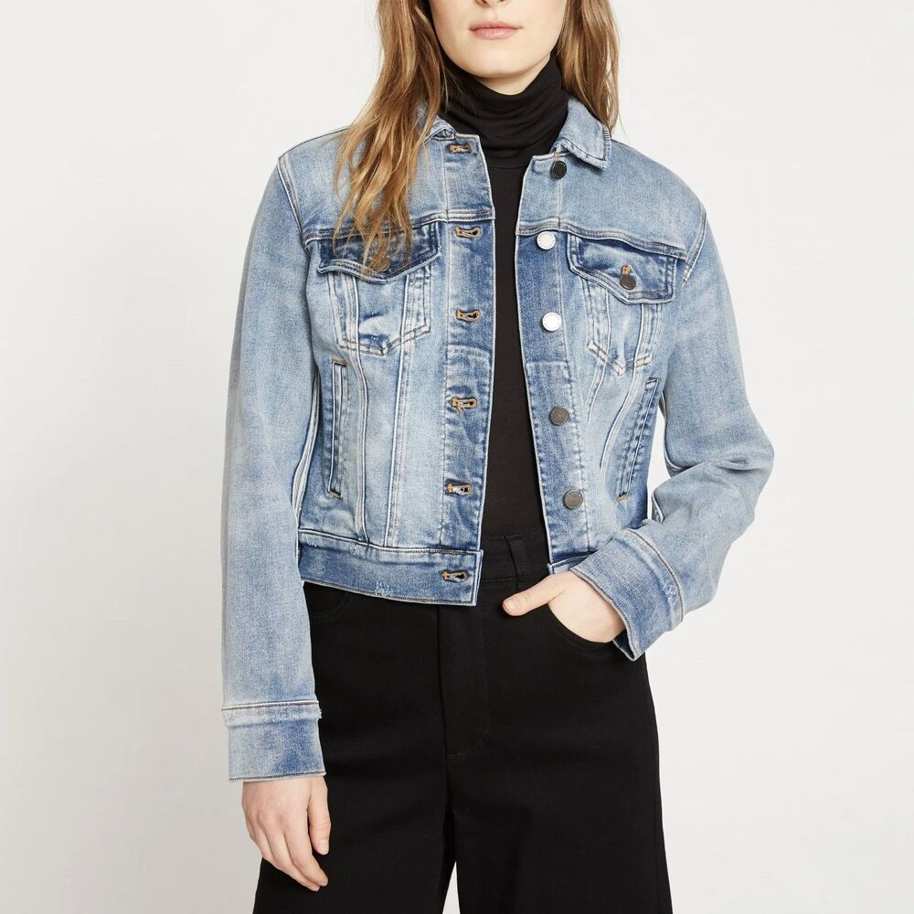 Universal Standard Stretch Denim Jacket (Plus Sz 26-28) Kelsey Light Wash $188